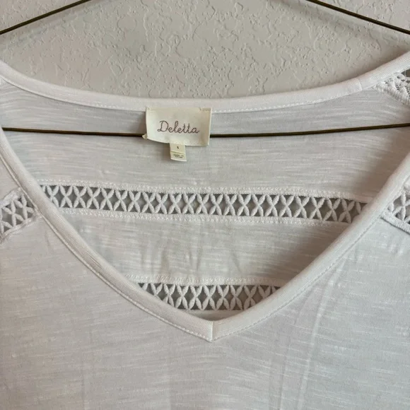 Anthropologie Deletta white long sleeve top small - Picture 5 of 8